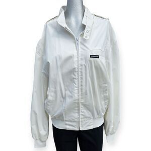 Vintage Members Only White Full Zip Windbreaker Jacket